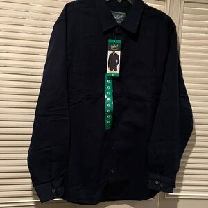 Adolfo Dark Blue Casual Button Down Shirt